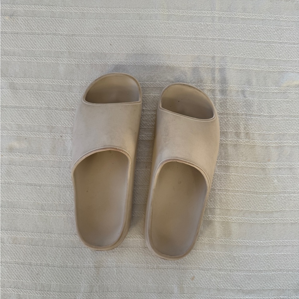 Beige Slide Sandals